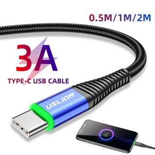 3a สายชาร์จเร็ว Type-C สาย USB พร้อมไฟสีเขียว สําหรับสายเคเบิลโทรศัพท์ Type C