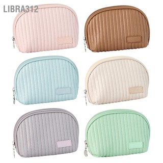  Libra312 กระเป๋าแต่งหน้าหนัง PU แบบพกพาความจุขนาดใหญ่กระเป๋าแต่งหน้าเดินทางสำหรับลิปสติกเครื่องสำอาง