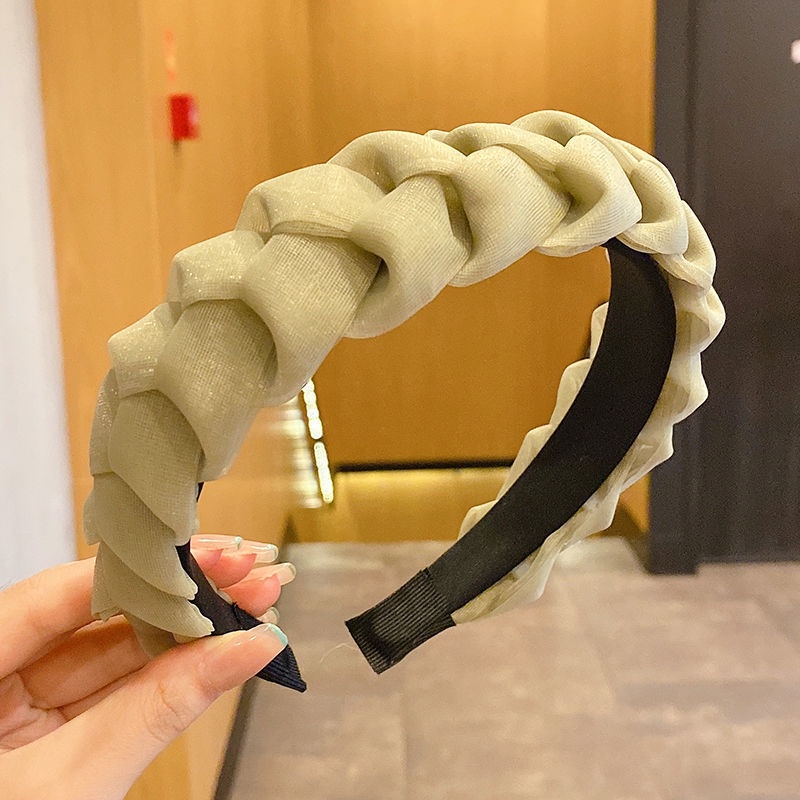 BD949 NAGITA BRAID HEADSET NELS BOUTIQUE - ORGAN SCRUNCHIE BANDANA - LARGE THICK KOREAN HEADBAND JAL