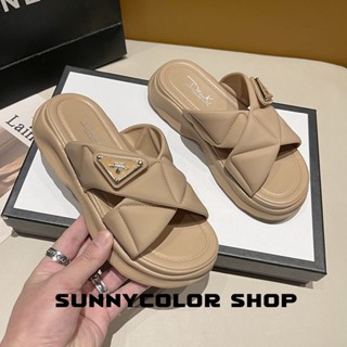 SUNNYCOLOR สไตล์ใหม่ AZ ของรองเท้าแตะและรองเท้าแตะสําหรับผู้หญิงในฤดูร้อนทุกรุ่นเกาหลีของ ins tide สุทธิสีแดงสไตล์โรมันหนาด้านล่างรองเท้าแตะแฟชั่นชายหาด B28G0E5