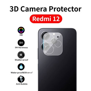 ฟิล์มกระจกนิรภัยกันรอยหน้าจอกล้อง 3D HD ใส สําหรับ Redmi 12 Redmi12 4G2023