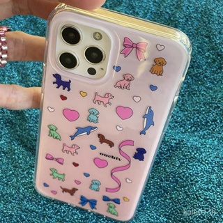 เคสป้องกันโทรศัพท์มือถือ แบบนิ่ม ลายการ์ตูนลูกสุนัข กันกระแทก สําหรับ iPhone 14promax 13pro 12 11 x xr xsmax 7plus 8 se