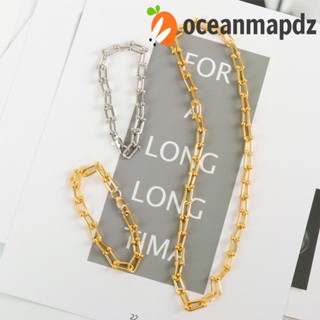 OCEANMAPDZ สร้อยข้อมือโซ่หนา รูปตัว U สไตล์ฮิปฮอป วินเทจ เครื่องประดับ สําหรับผู้หญิง