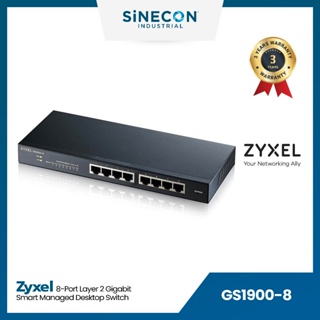 ZyXEL(ไซเซิล) เน็ตเวิร์กสวิตช์ รุ่น ZXL-GS1900-8 | 8-port Gigabit Smart Managed Desktop Switch