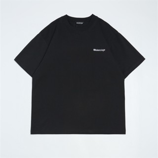 Fashion BA1&amp;E&amp;C/AGA เสื้อยืดลําลอง ผ้าฝ้าย แขนสั้น ปักลายตัวอักษร B ขนาดเล็ก สําหรับผู้ชาย และผู้หญิง