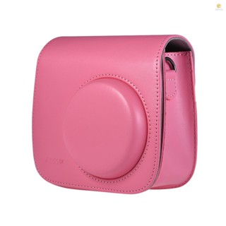 Tosw) Andoer กระเป๋าเคสหนัง PU พร้อมสายคล้อง สีชมพู สําหรับ Fujifilm Instax Mini 9 8 8+ 8s Flamingo