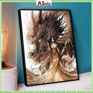 ภาพวาดปักเพชร รูปภูเขาทะเล สไตล์จีน คลาสสิก แฮนด์เมด DIY สําหรับนักเรียน