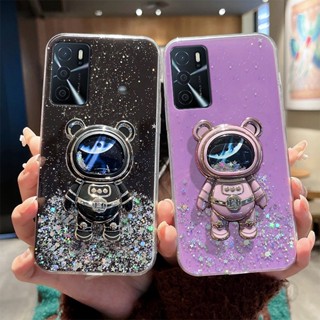 เคสโทรศัพท์มือถือ แบบใส ลายนักบินอวกาศ แต่งกลิตเตอร์ สําหรับ OPPO X50 X60 X70 X80 Pro
