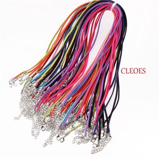 CLEOES เครื่องประดับ สร้อยคอ หนังกลับเทียม แต่งสายเชือก สีดํา สีน้ําตาล สีม่วง สไตล์เกาหลี