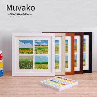 MUVAKO กรอบรูปไม้ ทรงสี่เหลี่ยม แบบเรียบ สําหรับตกแต่ง