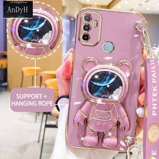 Andyh เคสโทรศัพท์มือถือ ลายนักบินอวกาศ 3D พร้อมสายคล้อง สําหรับ OPPO A53 2020 A33 2021 A53s