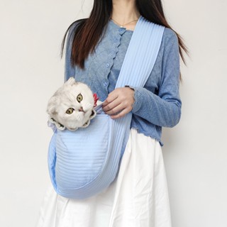 [Fluffy Pet] พร้อมส่ง กระเป๋าสะพายไหล่ ผ้าแคนวาส ขนาดใหญ่ แบบพกพา สําหรับสัตว์เลี้ยง สุนัข แมว