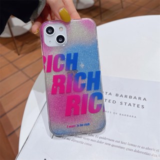 เคสโทรศัพท์มือถือ ซิลิโคนนิ่ม กันกระแทก แต่งกลิตเตอร์ ไล่โทนสี สร้างสรรค์ สําหรับ Apple Iphone 11 12 13 14promax 13 11 12 14pro 13promax 12pro