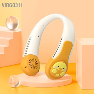  Virgo311 พัดลมคอการ์ตูน พัดลมระบายความร้อน แบบพกพา USB ชาร์จไฟได้ ทำงานเงียบ ป้องกันการบิด พัดลม AC พร้อมแบตเตอรี่ในตัว