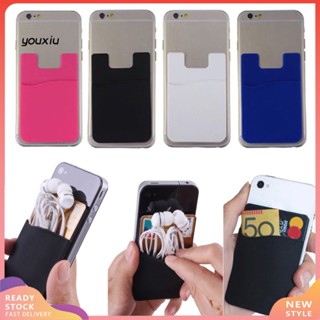 Youxiu เคสซิลิโคน สีพื้น สําหรับจัดเก็บบัตรเครดิต หูฟัง โทรศัพท์