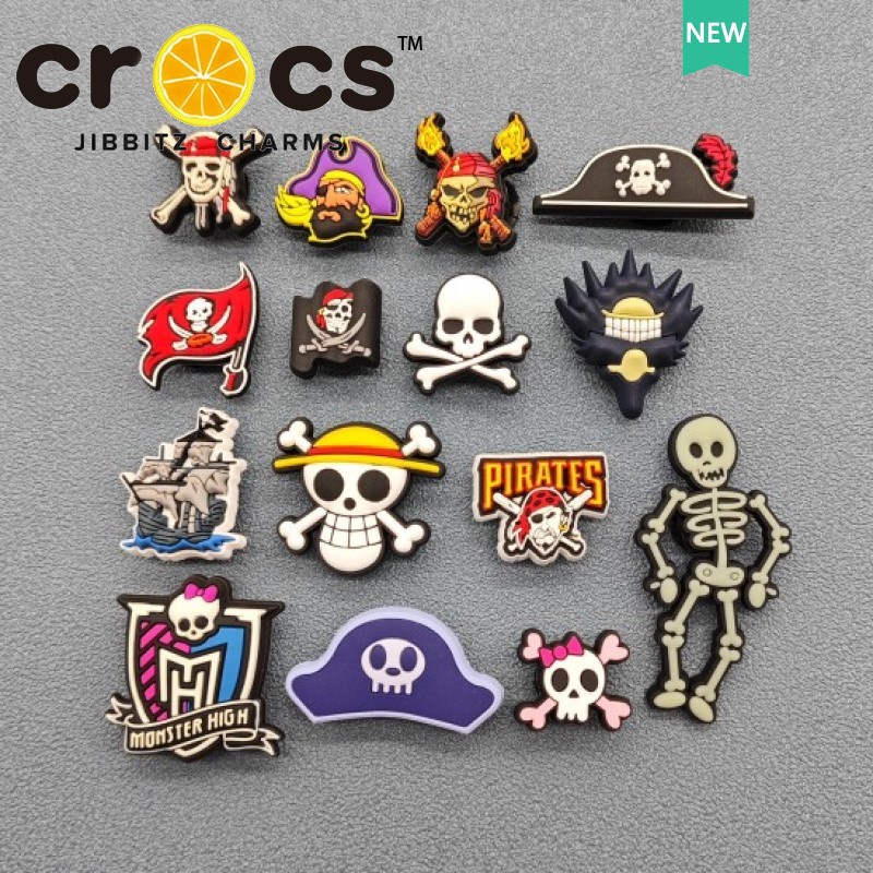 Jibbitz crocs charms อุปกรณ์เสริมหัวเข็มขัด รูปกัปตันโจรสลัด สําหรับตกแต่งรองเท้า DIY