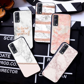 เคสโทรศัพท์มือถือแบบนิ่ม ลายหินอ่อน แกรนิต สีชมพู Y246 สําหรับ Vivo Y30 Y50 Y31 Y51 Y53 Y55 Y55s Y69 Y71 Y81 Y81s Y91C Y95 Y93 Y91