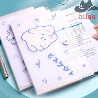 BLISS กระเป๋าเอกสาร แฟ้มพลาสติก PP ขนาด A4 สีโปร่งใส สําหรับใส่เอกสาร เครื่องเขียน โรงเรียน