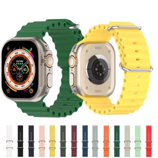 สายนาฬิกาข้อมือซิลิโคน สําหรับ iWatch series 8 7 6 5 4 3 se 49 มม. 44 มม. 40 มม. 45 มม. 41 มม. 42 มม. 38 มม. 40 44 45 มม.