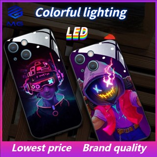 Mg เคสโทรศัพท์มือถือแบบแก้ว พร้อมไฟ LED สําหรับ Samsung S23ULTRA S23Plus S21Plus S22Plus S22ULTRA S20PLUS A53 A73 A12 A14 A72 A71 A52 A51 A32 A21S NOTE10 10Plus NOTE20ultra AF01