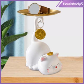 [Flourishroly5] ถาดเก็บกุญแจ รูปปั้นแมว สําหรับตกแต่งร้านอาหาร งานแต่งงาน