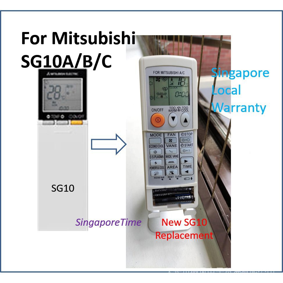 รีโมตคอนโทรลเครื่องปรับอากาศ แบบเปลี่ยน สําหรับ Mitsubishi SG10A SG10B SG10C SG10D