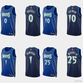 เสื้อกีฬาบาสเก็ตบอล ลายทีม NP2 NBA Timberwolves Russell Layman Edwards Wricht PN2 สไตล์คลาสสิก สําหรับผู้ชาย และผู้หญิง