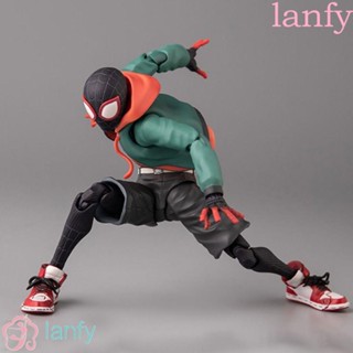 LANFY ฟิกเกอร์ PVC ขยับข้อต่อได้ ลายอนิเมะ Miles Spider Man สําหรับตกแต่งบ้าน ของขวัญวันเกิด