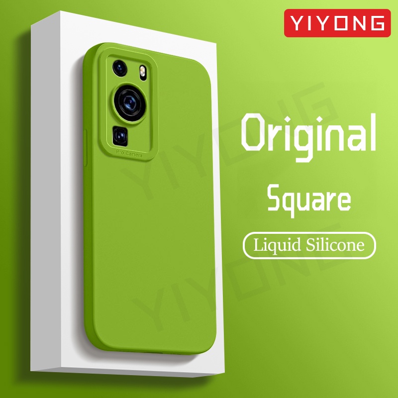 สําหรับ P60 Pro กรณี YIYONG Square ซิลิโคนเหลวสําหรับ Huawei P60 P50 P40 Pro Plus P40Pro P50Pro P60P