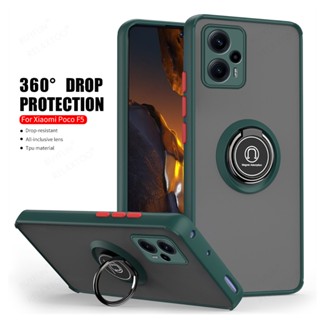 Armor Stand Protection Phone Case Shockproof Ring Holder Bracket Back Cover For Xiaomi Poco F5 X5 X4 M4 X3 Pro F4 GT 4G 5G