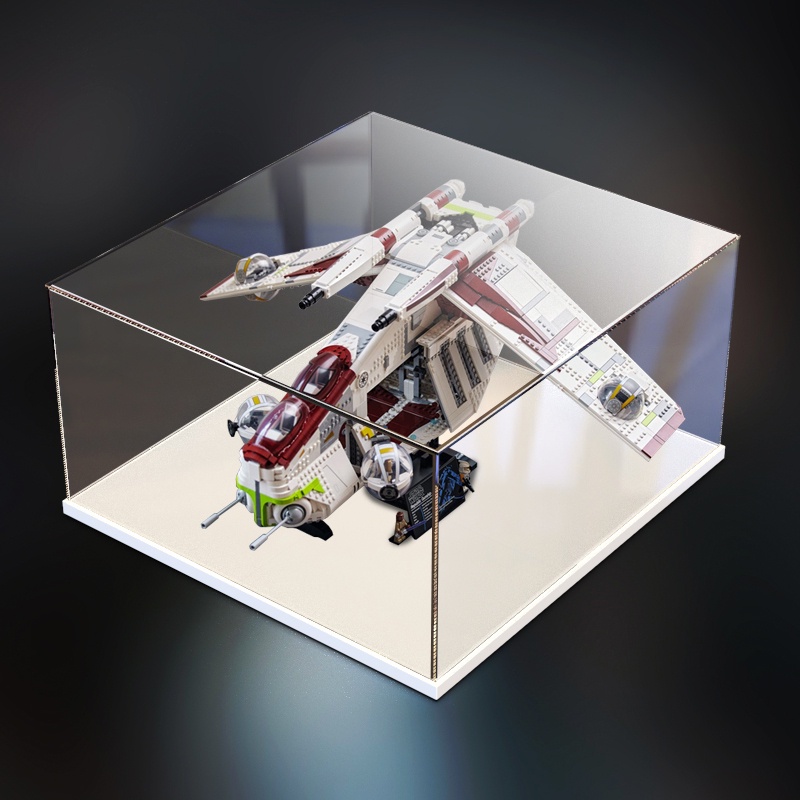 ฝาครอบป้องกันฝุ่นอะคริลิคเหมาะสําหรับ Lego 75309 Republic Gunship Star Wars รุ่นกล่องแสดงโปร่งใส