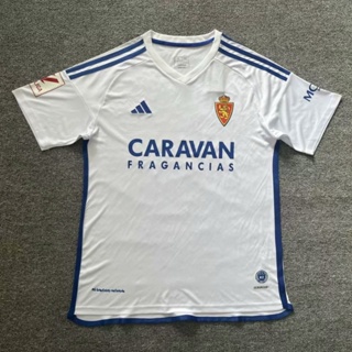 เสื้อกีฬาแขนสั้น ลายทีมชาติฟุตบอล Zaragoza 23-24 Zaragoza แห้งเร็ว ไซซ์ S - XXL สําหรับผู้ชาย