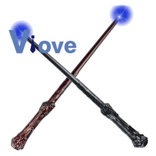 ไม้กายสิทธิ์คอสเพลย์ Light Up Wizard Wands สีน้ําตาล สีดํา สําหรับเด็กผู้ชาย ผู้หญิง 2 ชิ้น