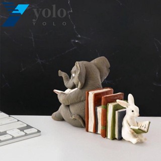 Yolo ที่ตั้งหนังสือเรซิ่น รูปปั้นช้าง และกระต่าย สําหรับอ่านหนังสือ