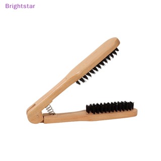 Brightstar 1 ชิ้น เครื่องหนีบผมมืออาชีพ ขนแปรงตรง แปรงคู่ รูปตัว V หวีคลิป ไม่เจ็บ เครื่องมือจัดแต่งทรงผม DIY บ้านใหม่