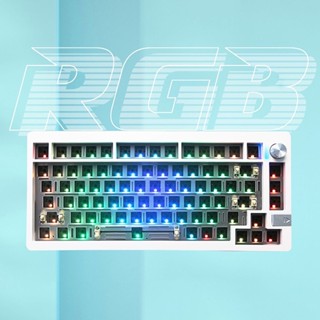 Lmk81 ชุดคีย์บอร์ดไร้สาย ปะเก็น 75% RGB อลูมิเนียม รองรับ QMK/VIA DIY พร้อมลูกบิด