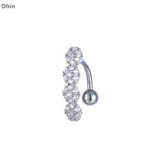 [Dhin] Rhinestone Flower Belly Button Nails Body  Jewelry Sexy Belly Button Ring Jewelry for Women COD