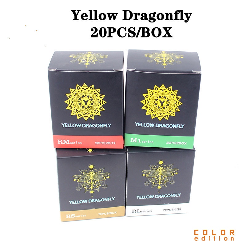 【ส่งภายใน 24 ชั่วโมง ต่อวัน】เครื่องมือสักแมลงปอ สีเหลือง 20 ชิ้น ต่อกล่อง