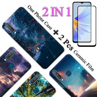 2 IN 1 VIVO Y12 Y15 Y17 เคสโทรศัพท์ น่ารัก พร้อมหน้าจอเซรามิค โค้งสองชิ้น