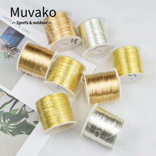 Muvako ลวดทองเหลือง 0.3 มม. 0.4 มม. ชุบทอง สําหรับทําเครื่องประดับ แฮนด์เมด DIY 100 เมตร ต่อม้วน