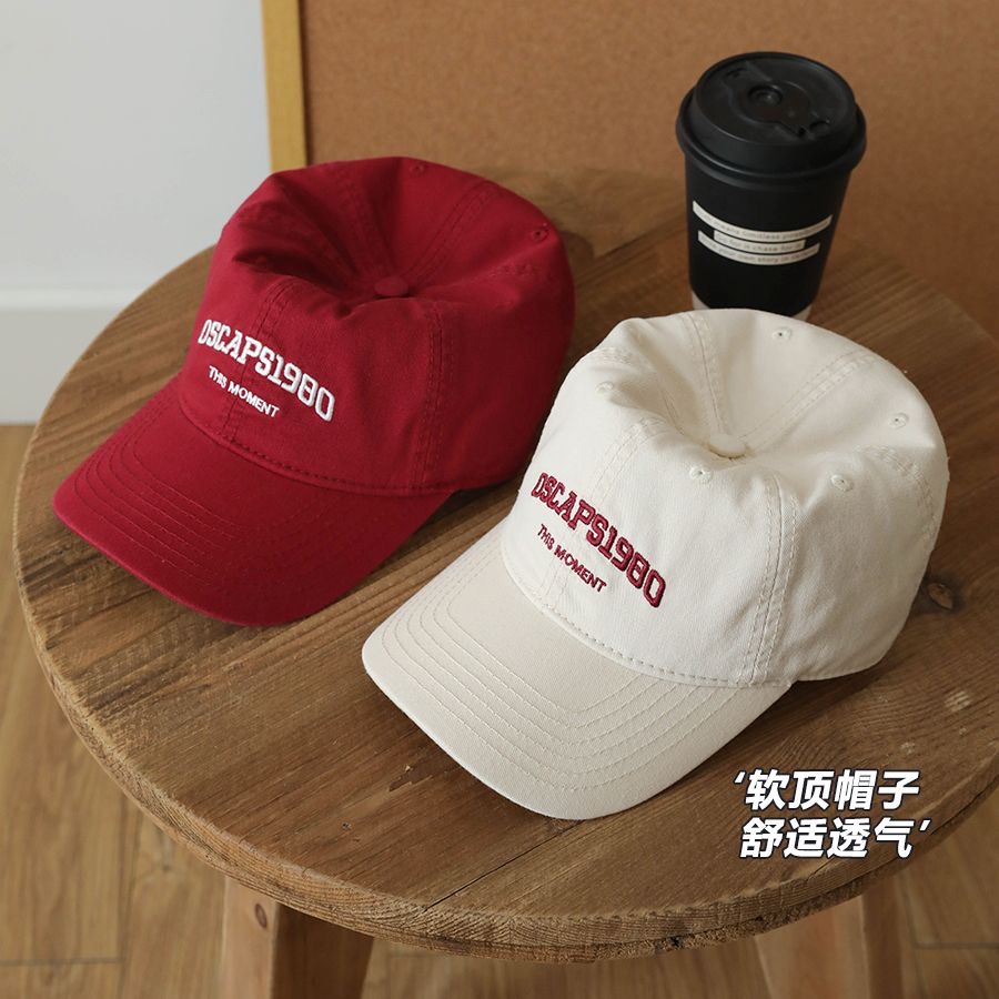 เวอร์ชั่นเกาหลีของใหม่นุ่มด้านบนจดหมายเย็บปักถักร้อยหมวกเบสบอลหมวกคู่แฟชั่น