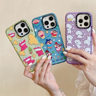 Casetifg เคสโทรศัพท์มือถือ ซิลิโคน TPU แข็ง กันกระแทก ลายการ์ตูนชินจัง พร้อมกล่อง สําหรับ iPhone 11 12 13 14 Pro Max 14Plus