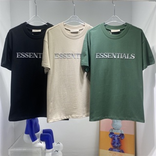 เสื้อยืดแขนสั้นลําลอง ผ้าฝ้าย พิมพ์ลายตัวอักษร FOG ESSENTIALS สไตล์สตรีท แฟชั่นสําหรับผู้ชาย และผู้หญิง