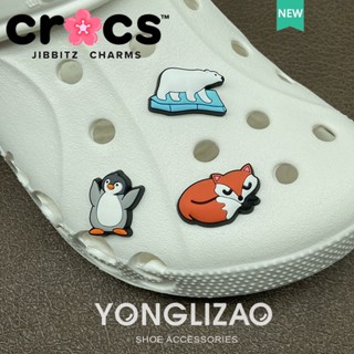 Jibbitz crocs charms หัวเข็มขัด รูปการ์ตูนสัตว์ หมีขั้วโลก เพนกวิน สุนัขจิ้งจอก สุนัขจิ้งจอกน่ารัก เครื่องประดับ สําหรับตกแต่งรองเท้า