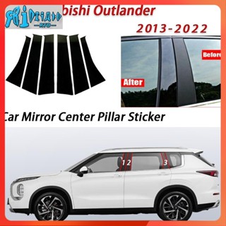 Rto สติกเกอร์ฟิล์มติดเสากระจกหน้าต่างรถยนต์ สีดํามันวาว สําหรับ Mitsubishi Outlander B C Pillar GF GG ZJ ZK ZL 2013-2022