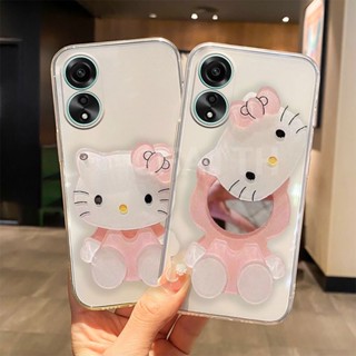 ใหม่ เคสโทรศัพท์ซิลิโคน TPU นิ่ม แบบใส บางพิเศษ ป้องกันเลนส์กล้อง ลาย KITTY สําหรับ OPPO A78 4G 5G 2023 OppoA78