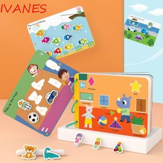 Ivanes หนังสืออ่านหนังสือ เสียงเงียบ การ์ดสติกเกอร์ Diy ของเล่นเสริมการเรียนรู้ สําหรับเด็ก