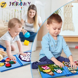 Jeromy หนังสือผ้าสักหลาด นิทานก่อนวัยเรียน ของเล่นออทิสติก Montessori ซักทําความสะอาดได้ สําหรับเด็กวัยหัดเดิน