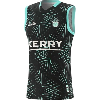 2023 เสื้อกีฬารักบี้ แขนกุด ลาย Kerry GAA สีเทาเข้ม ไซซ์ Rugby Vest Jersey Size S-3XL