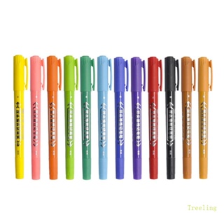 Treeling ชุดปากกามาร์กเกอร์ แบบสองด้าน เติมสีได้ สําหรับศิลปิน 12 ชิ้น